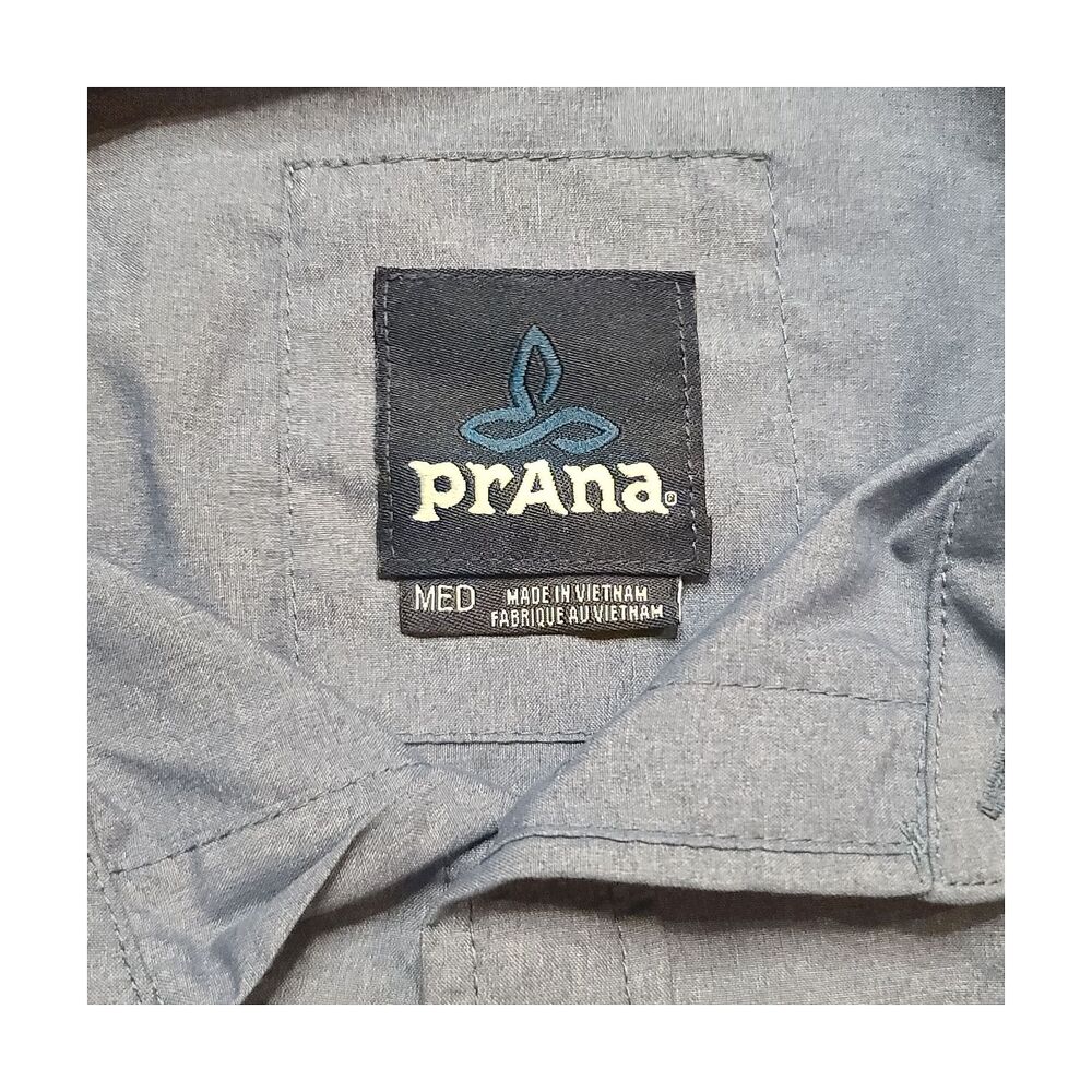 Prana Solid Blue Long Sleeve Button Down Shirt M - image 3